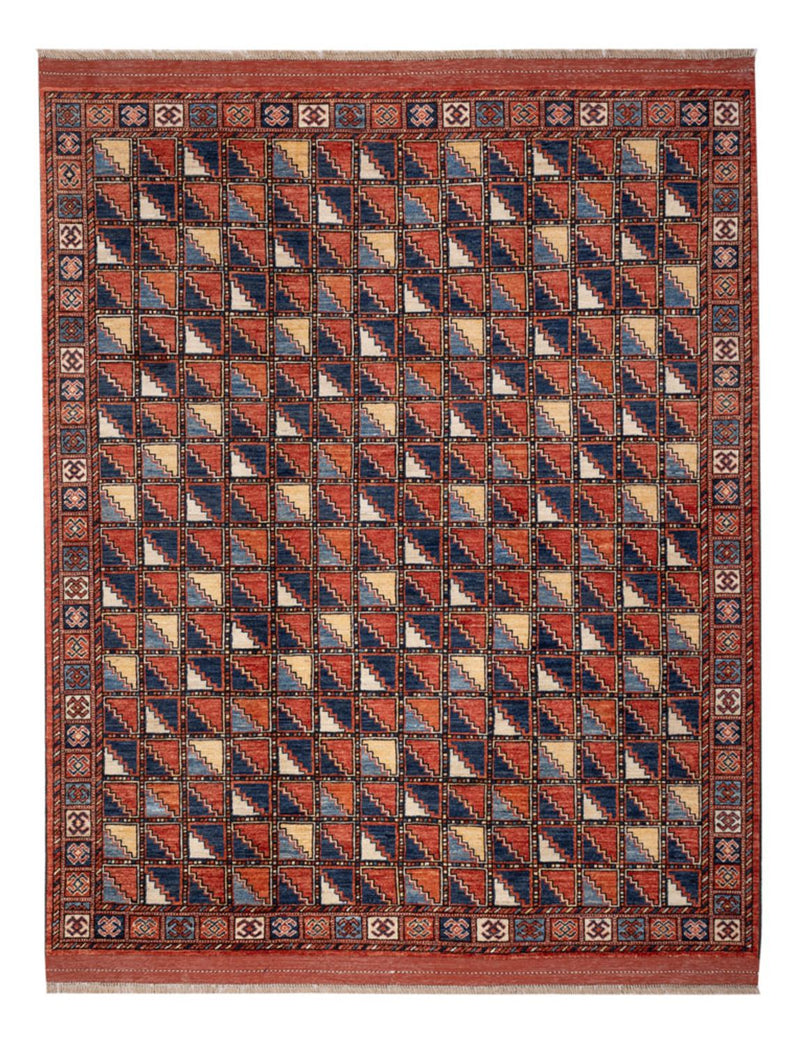 Afghansk tæppe - 215 x 176 cm - flerfarvet