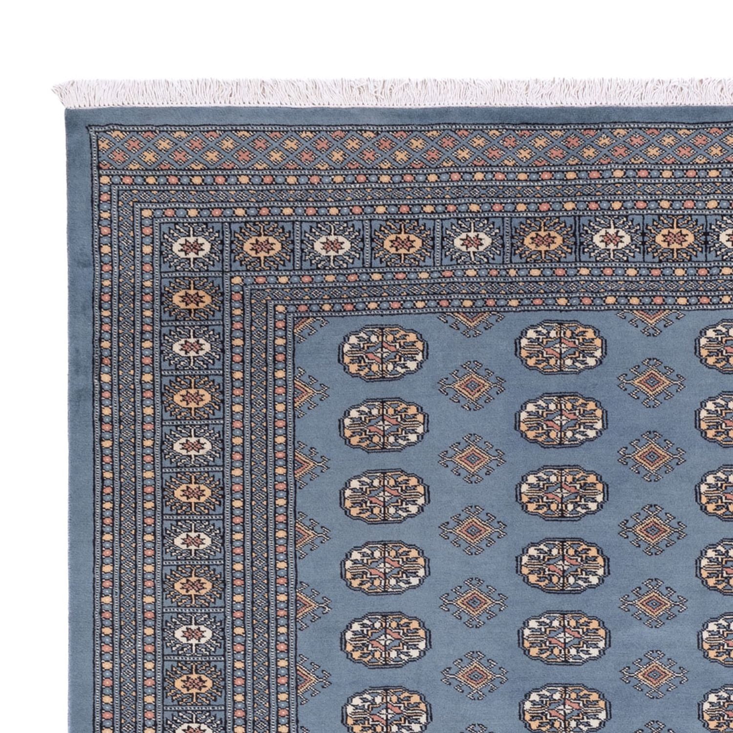 Afghansk tæppe - Bukhara - 305 x 249 cm - lyseblå