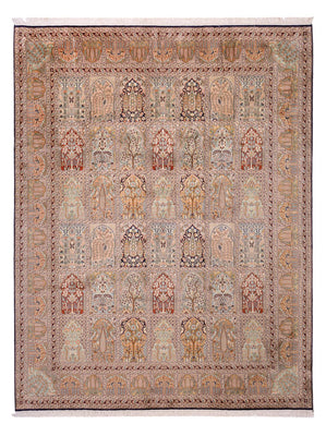 Silketæppe - Kashmir Silk - 308 x 242 cm - mørk beige