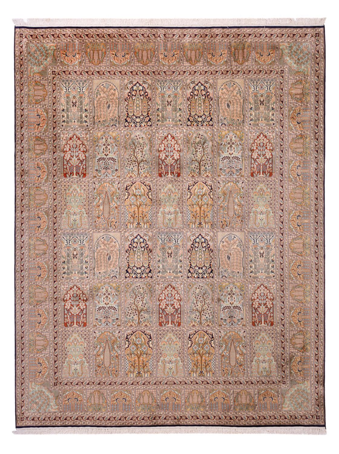 Silketæppe - Kashmir Silk - 308 x 242 cm - mørk beige