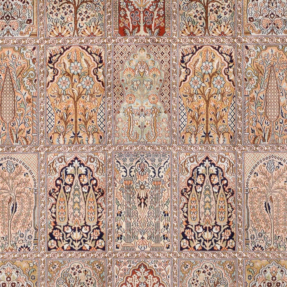 Silketæppe - Kashmir Silk - 308 x 242 cm - mørk beige