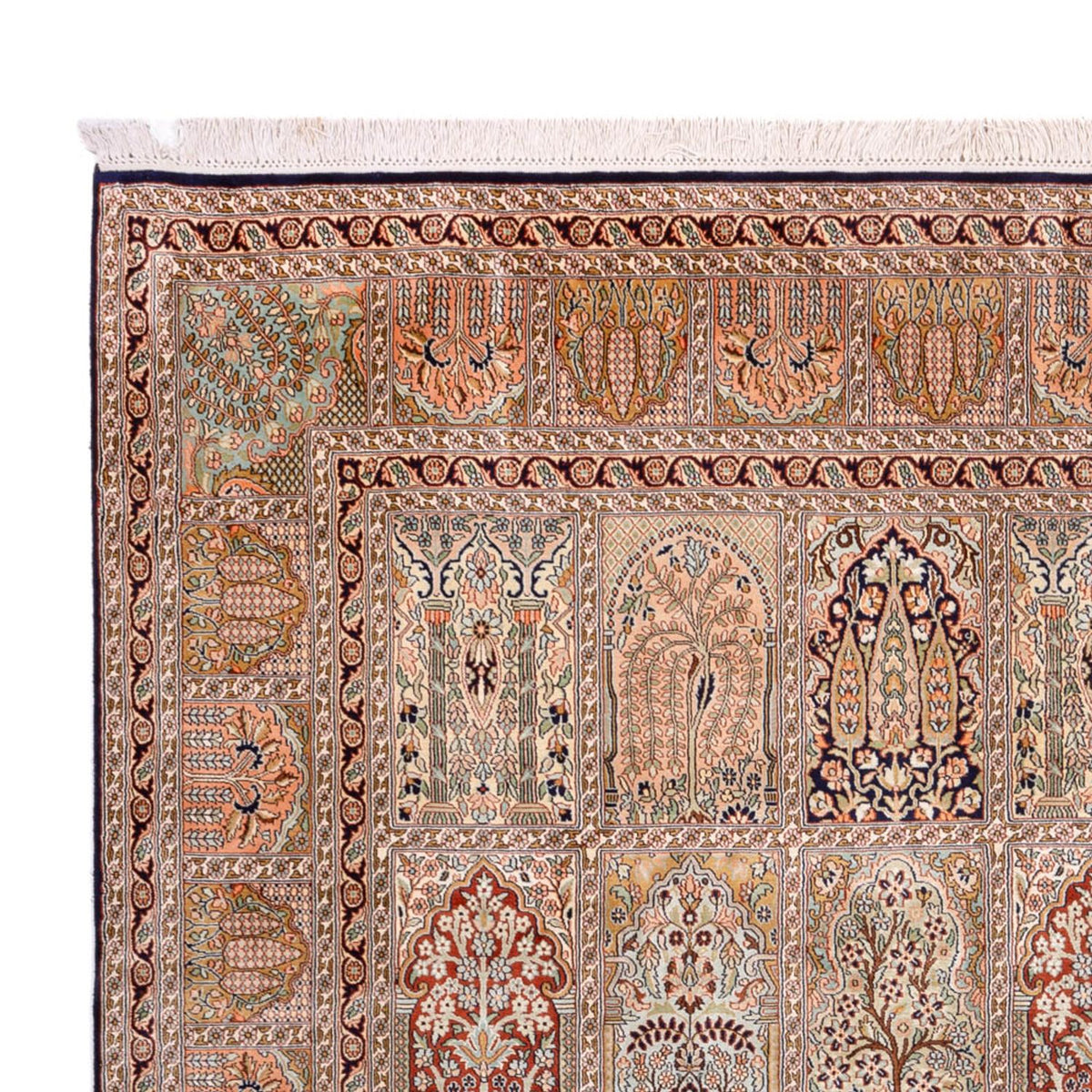 Silketæppe - Kashmir Silk - 308 x 242 cm - mørk beige
