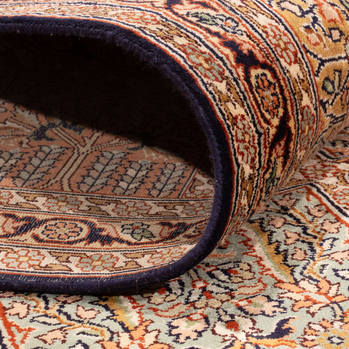 Silketæppe - Kashmir Silk - 308 x 242 cm - mørk beige