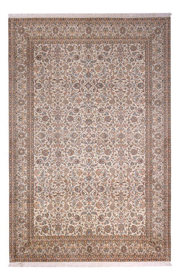 Silketæppe - Kashmir Silk - 326 x 216 cm - mørk beige