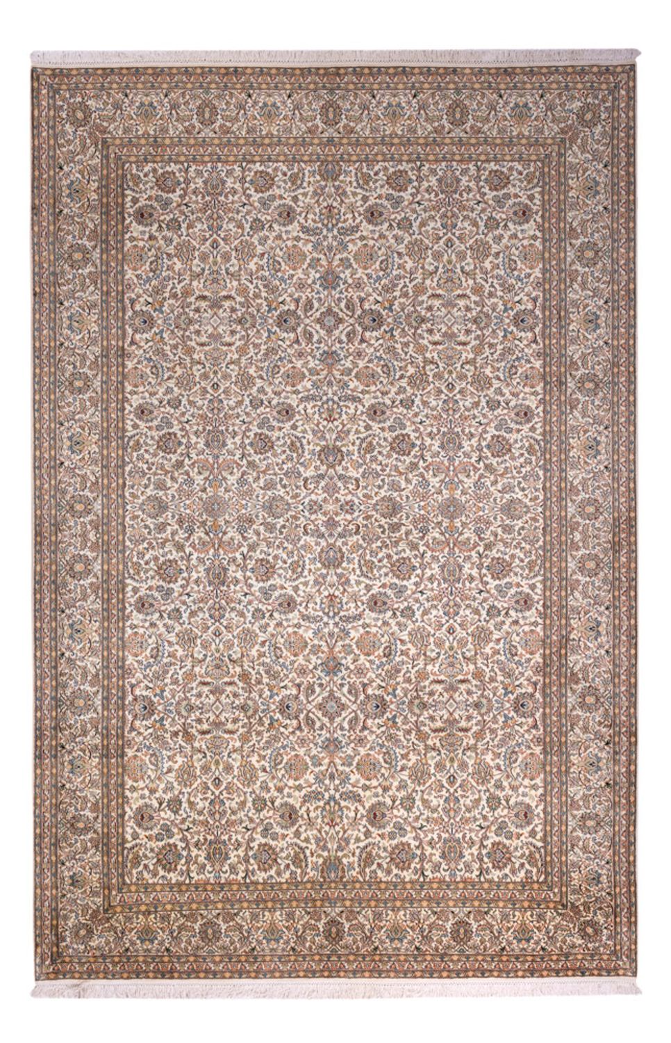 Silketæppe - Kashmir Silk - 326 x 216 cm - mørk beige