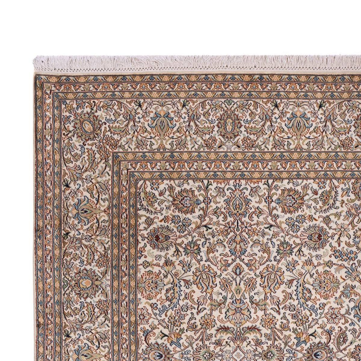 Silketæppe - Kashmir Silk - 326 x 216 cm - mørk beige