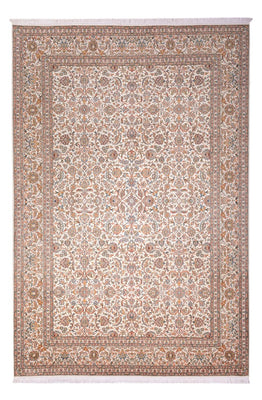 Silketæppe - Kashmir Silk - 318 x 216 cm - mørk beige