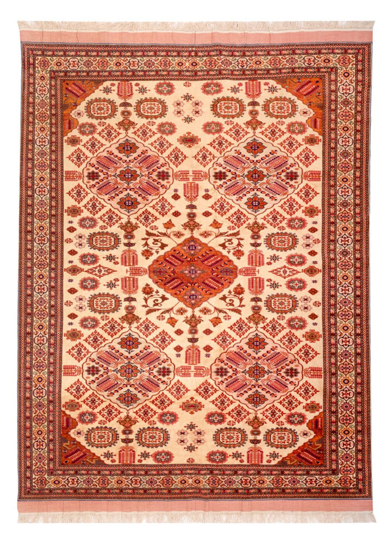 Silketæppe - afghansk silke - 288 x 217 cm - lysrød