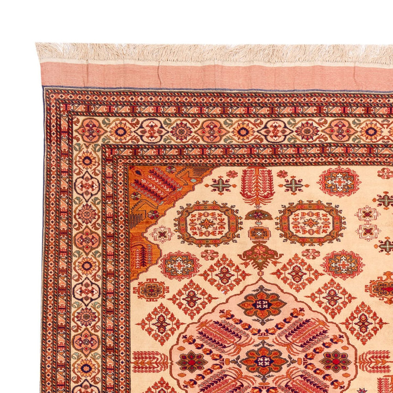 Silketæppe - afghansk silke - 288 x 217 cm - lysrød