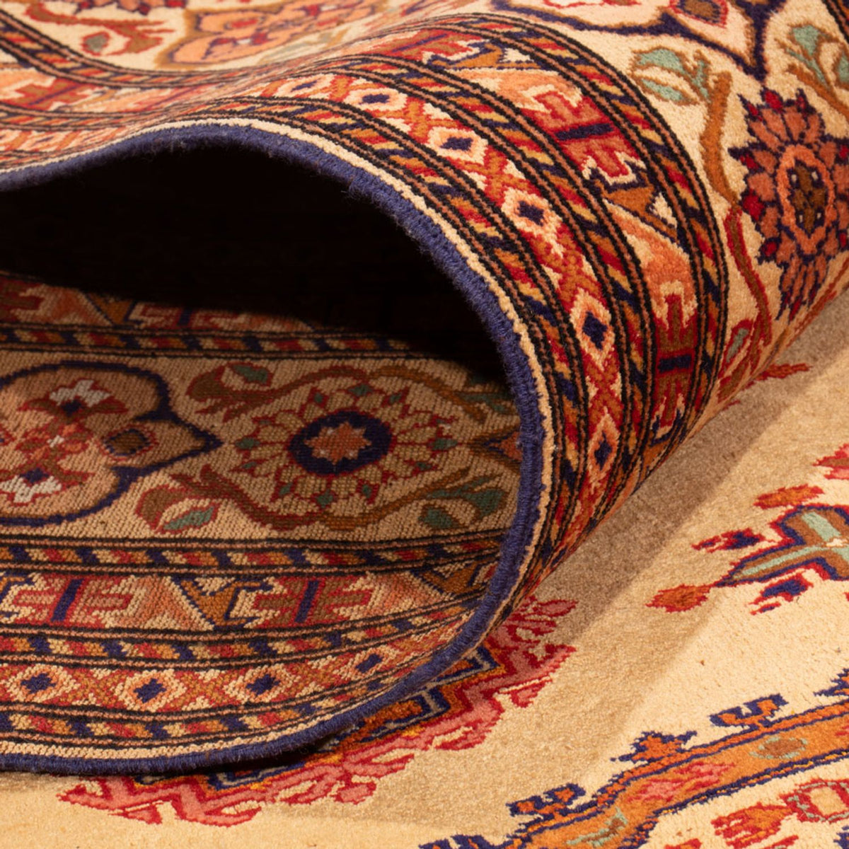 Silketæppe - afghansk silke - 288 x 217 cm - lysrød