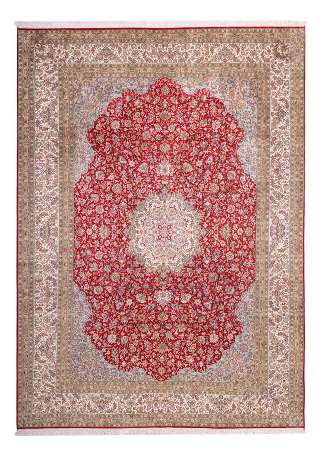 Silketæppe - Kashmir Silk - 303 x 220 cm - rød