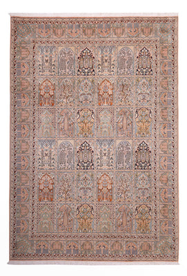 Silketæppe - Kashmir Silk - 317 x 221 cm - mørk beige