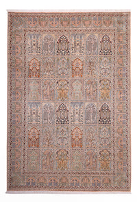 Silketæppe - Kashmir Silk - 317 x 221 cm - mørk beige