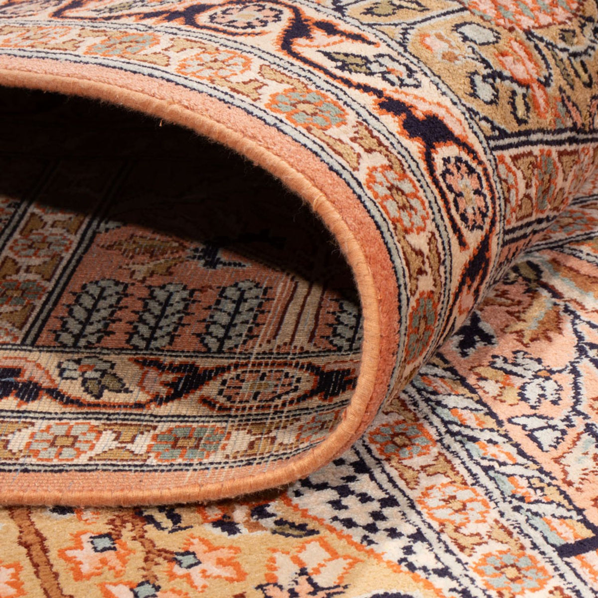 Silketæppe - Kashmir Silk - 317 x 221 cm - mørk beige