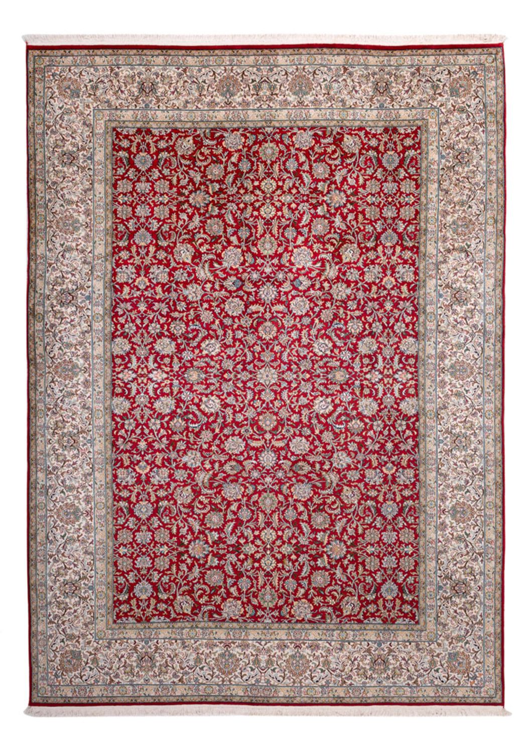 Silketæppe - Kashmir Silk - 302 x 216 cm - rød