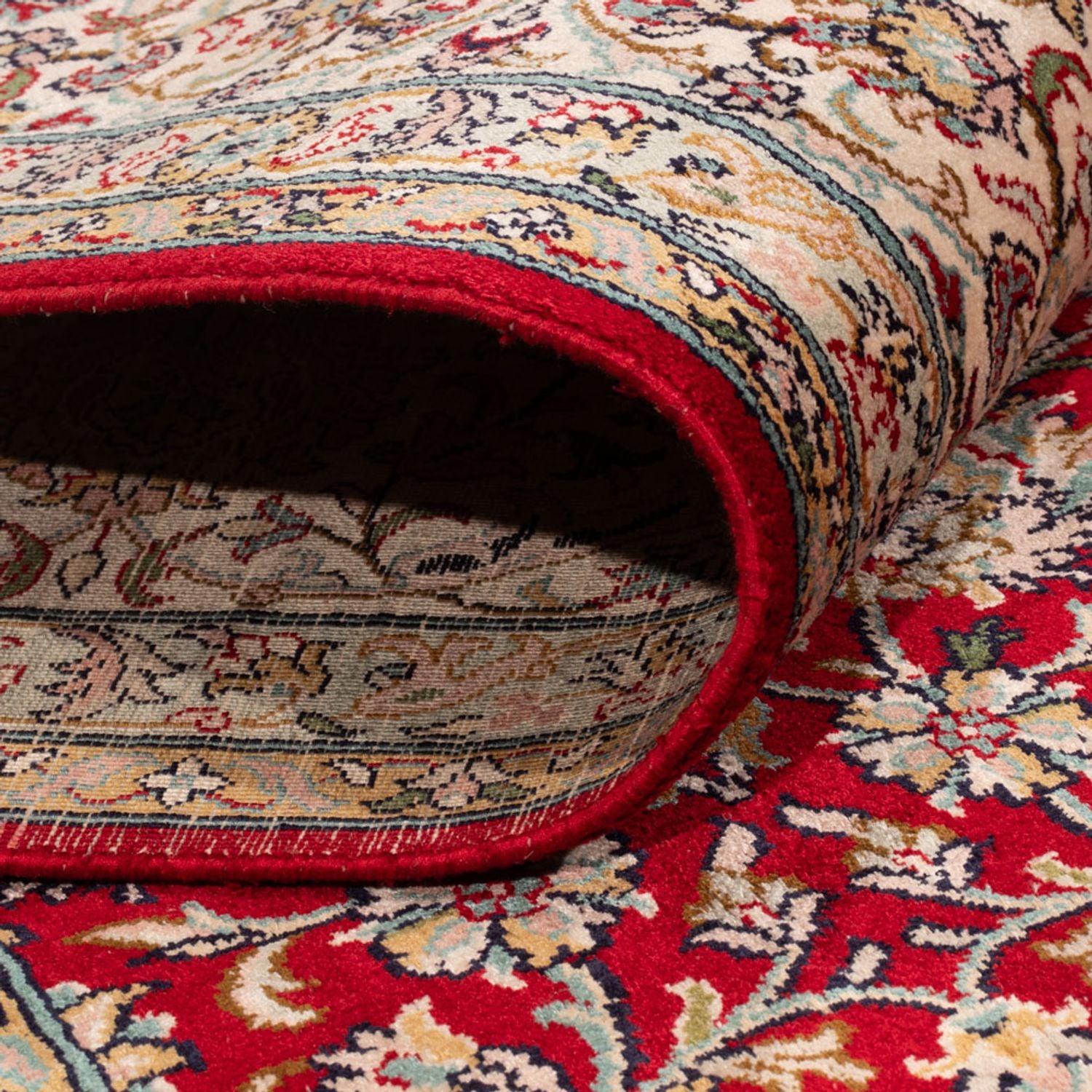 Silketæppe - Kashmir Silk - 302 x 216 cm - rød