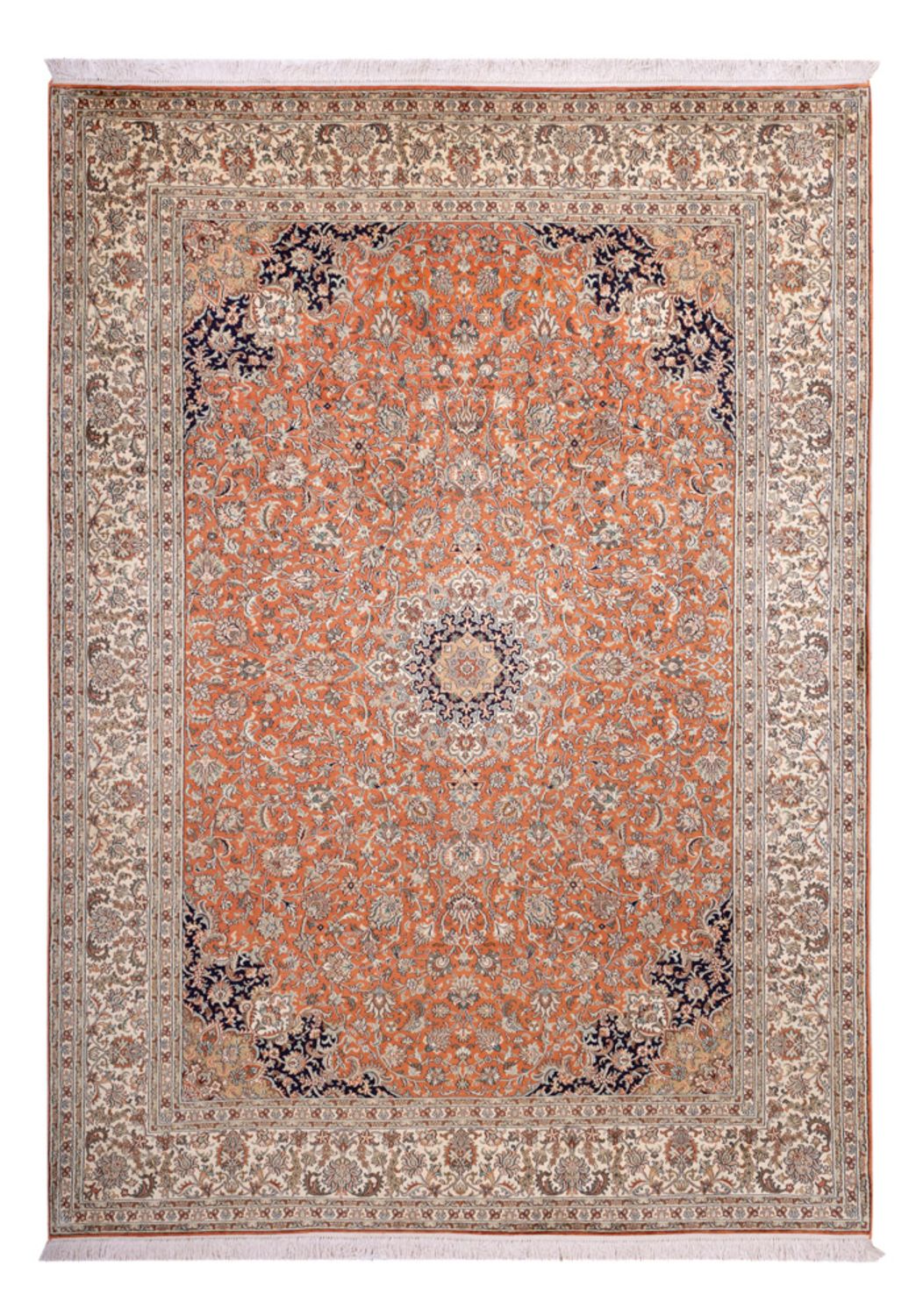 Silketæppe - Kashmir Silk - 306 x 220 cm - terrakotta