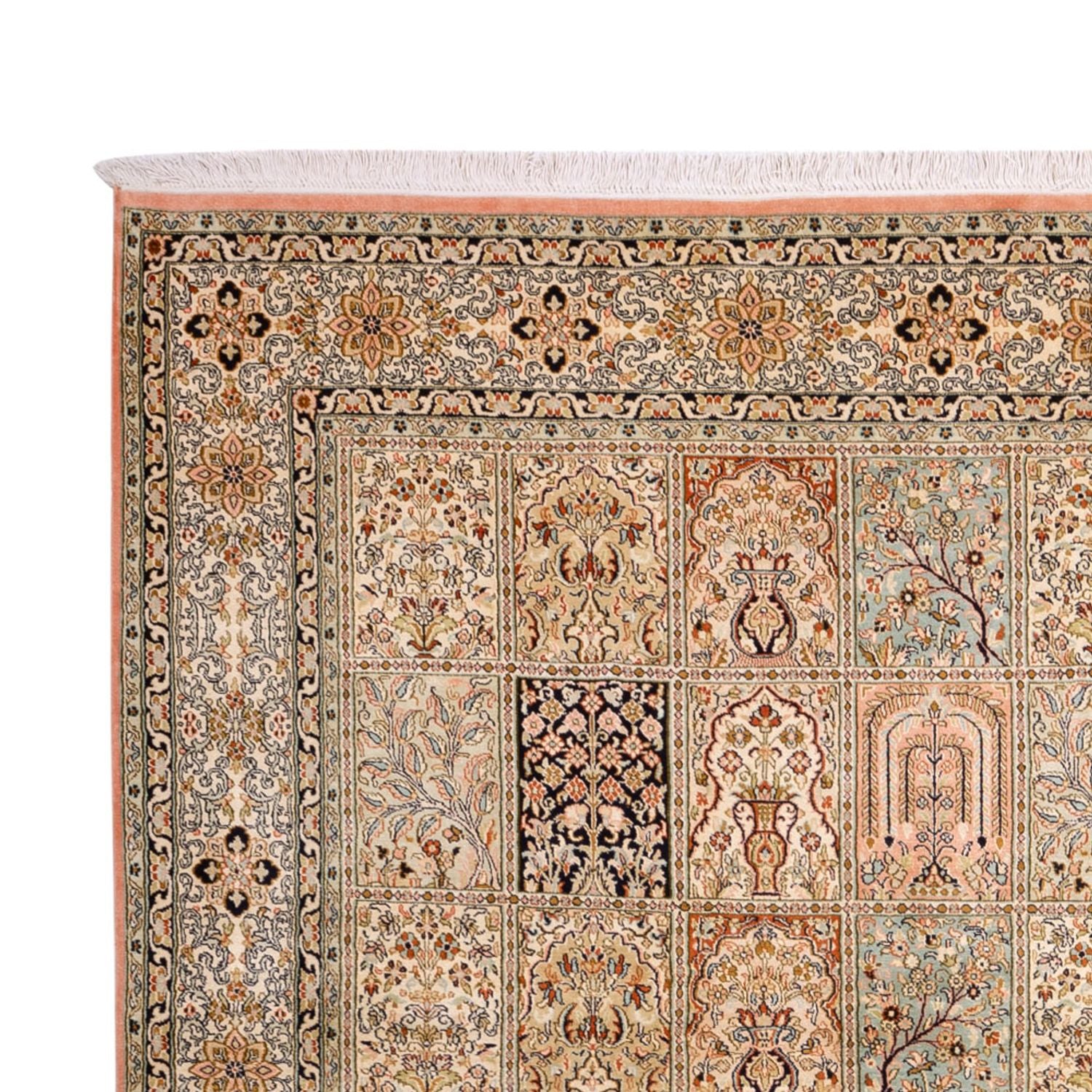 Silketæppe - Kashmir Silk - 316 x 220 cm - mørk beige