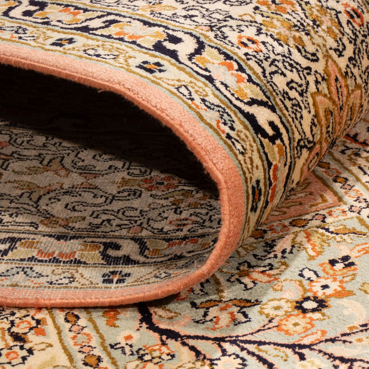 Silketæppe - Kashmir Silk - 316 x 220 cm - mørk beige