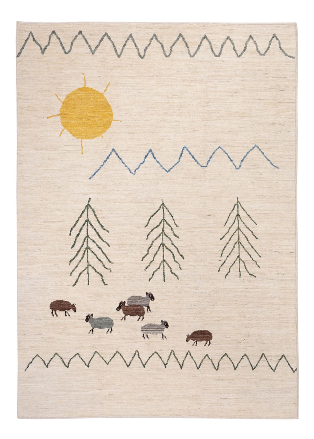 Berber tæppe - 241 x 172 cm - natur