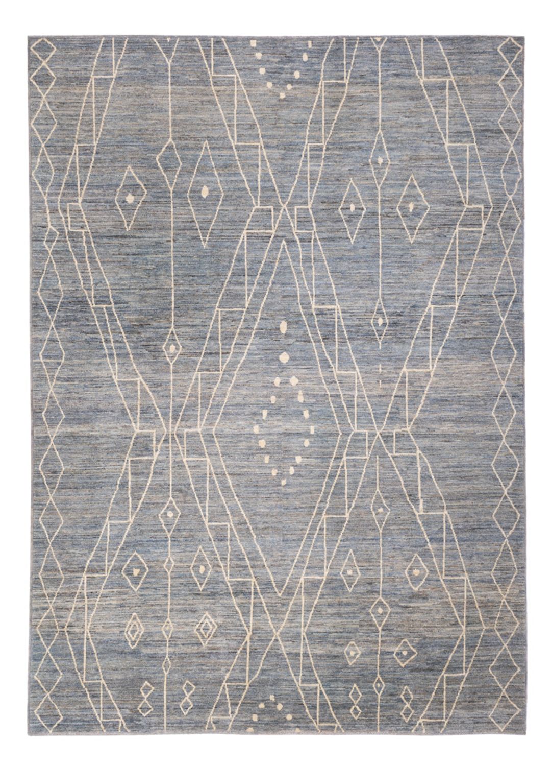 Berber tæppe - 288 x 204 cm - havblå