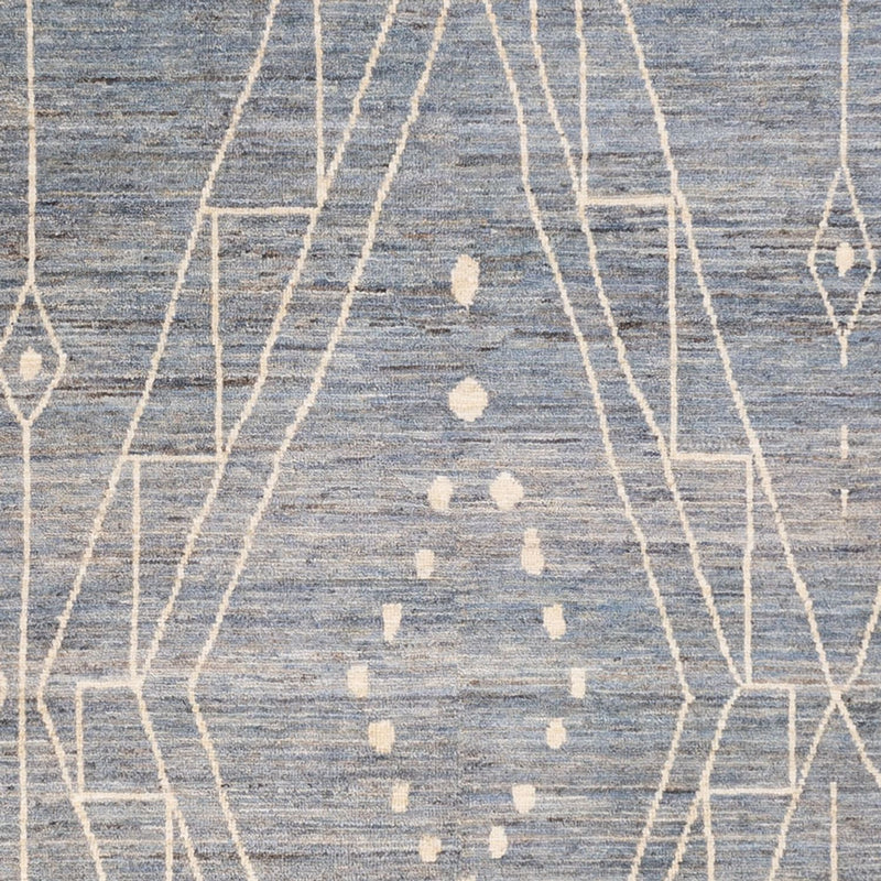 Berber tæppe - 288 x 204 cm - havblå