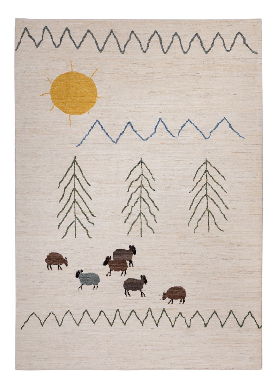 Berber tæppe - 286 x 203 cm - natur