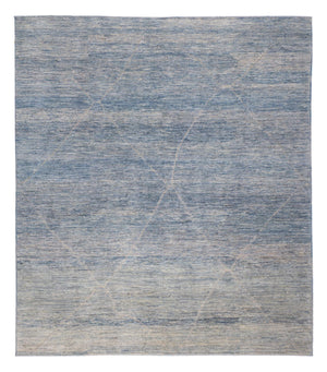 Berber tæppe - 298 x 258 cm - havblå