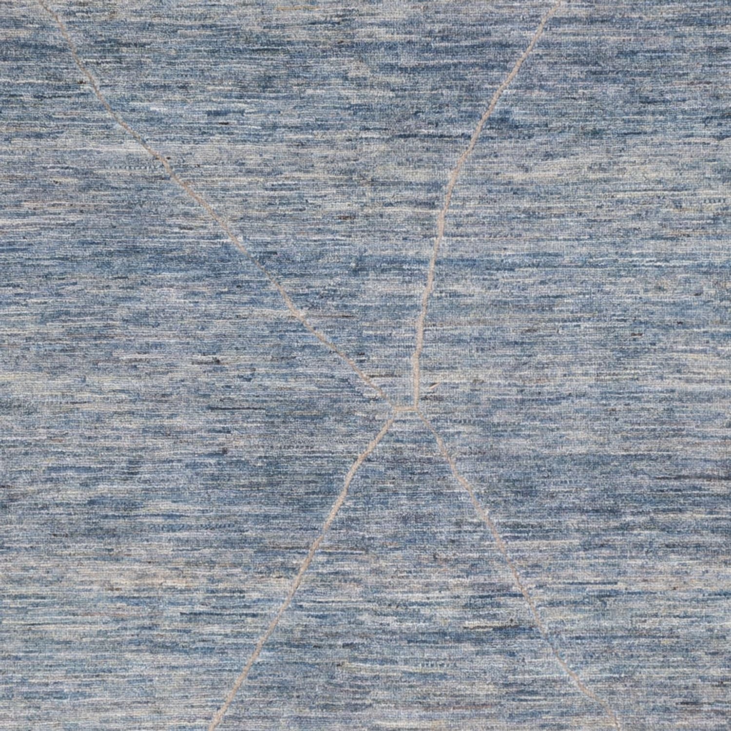 Berber tæppe - 298 x 258 cm - havblå