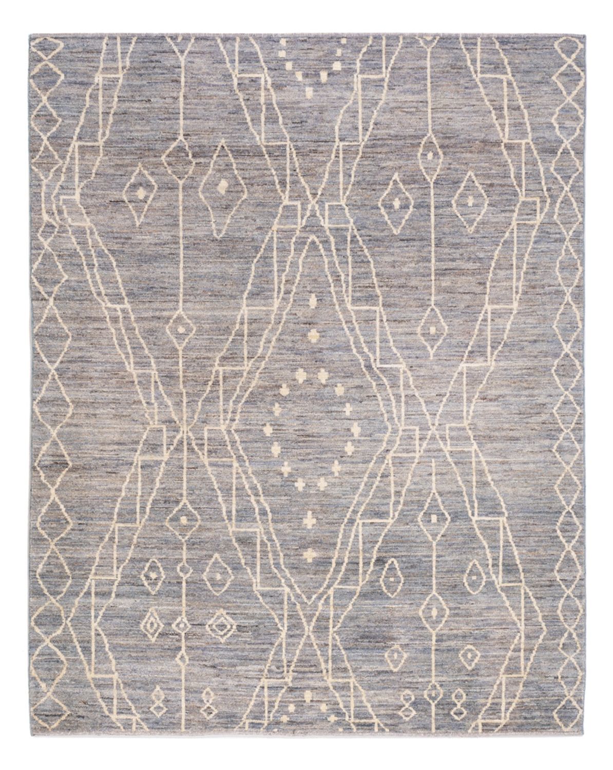 Berber tæppe - 198 x 156 cm - havblå