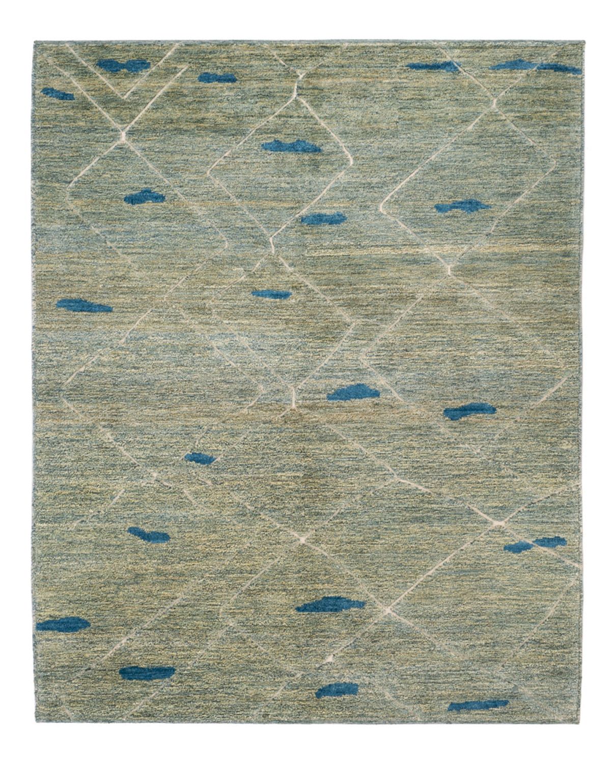 Berber tæppe - 199 x 160 cm - lysegrøn