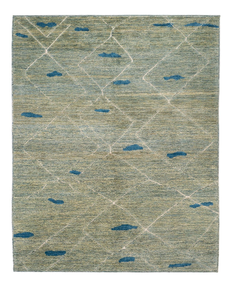 Berber tæppe - 199 x 160 cm - lysegrøn