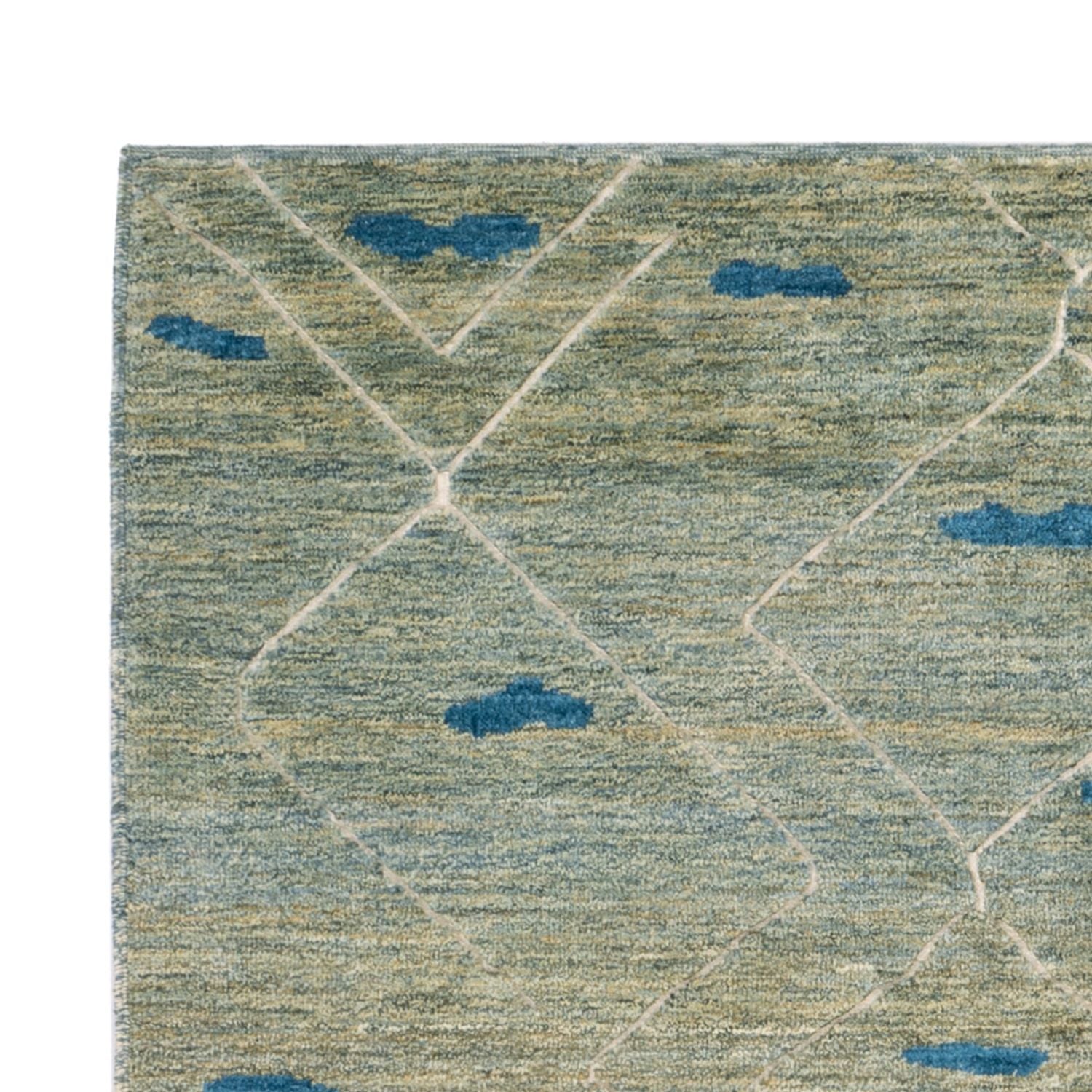 Berber tæppe - 199 x 160 cm - lysegrøn