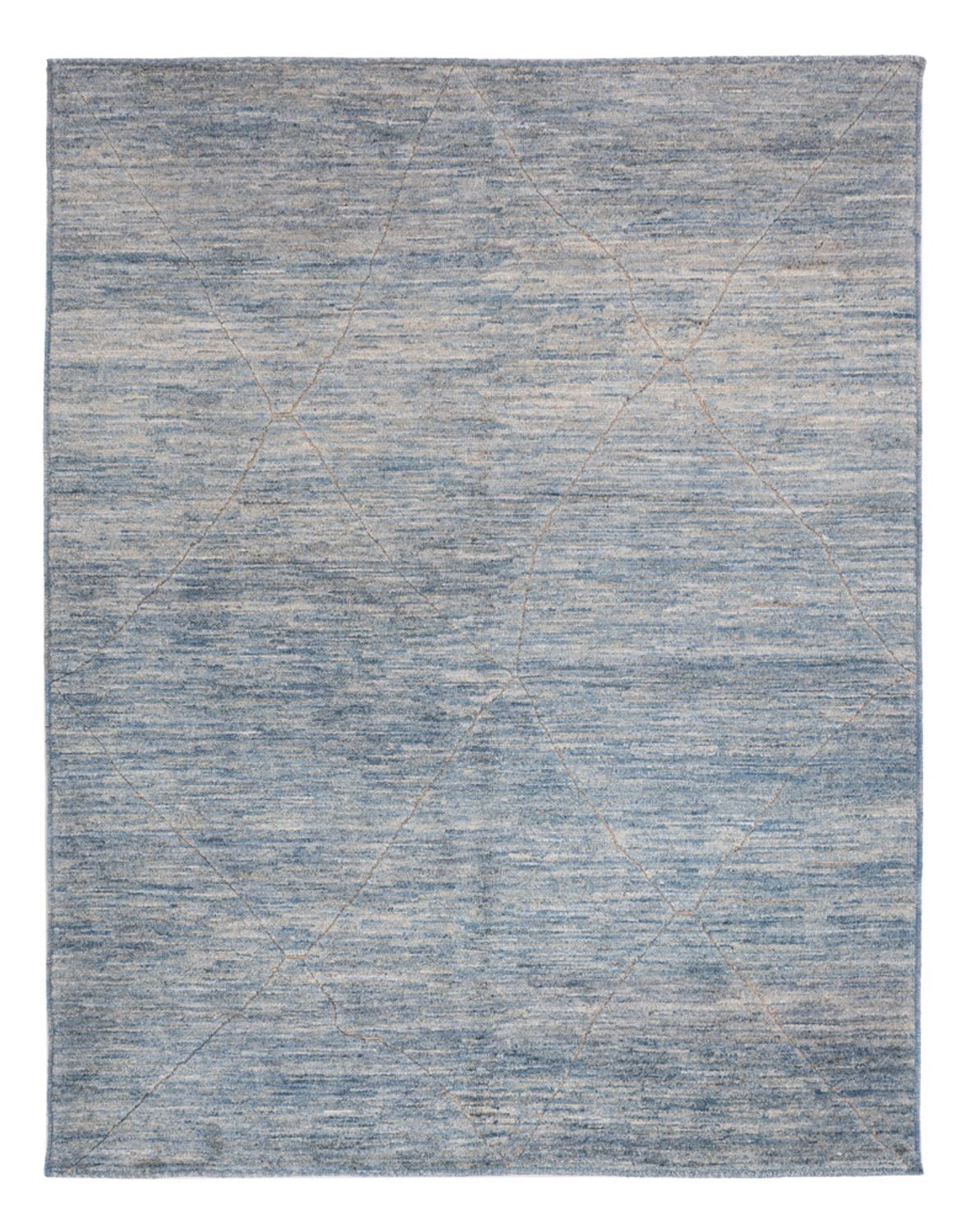 Berber tæppe - 196 x 154 cm - havblå