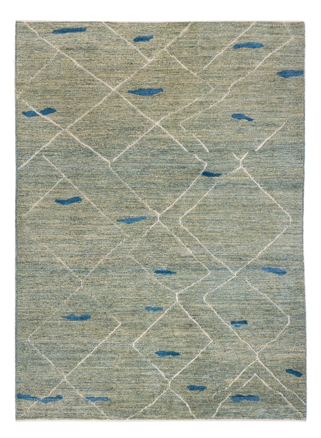 Berber tæppe - 236 x 172 cm - lysegrøn