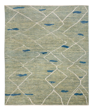 Berber tæppe - 300 x 256 cm - lysegrøn
