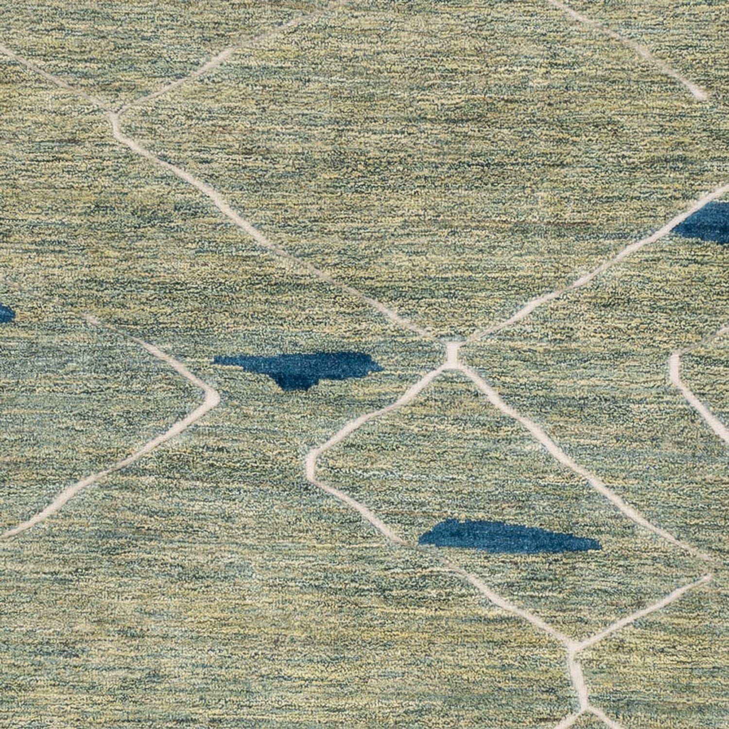 Berber tæppe - 300 x 256 cm - lysegrøn
