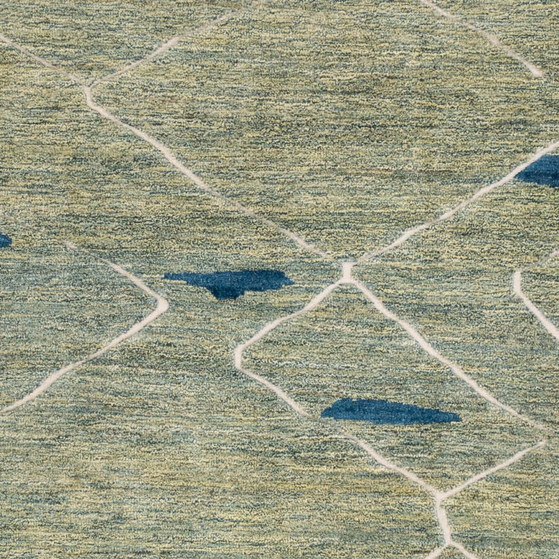 Berber tæppe - 300 x 256 cm - lysegrøn