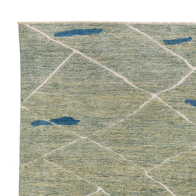 Berber tæppe - 300 x 256 cm - lysegrøn