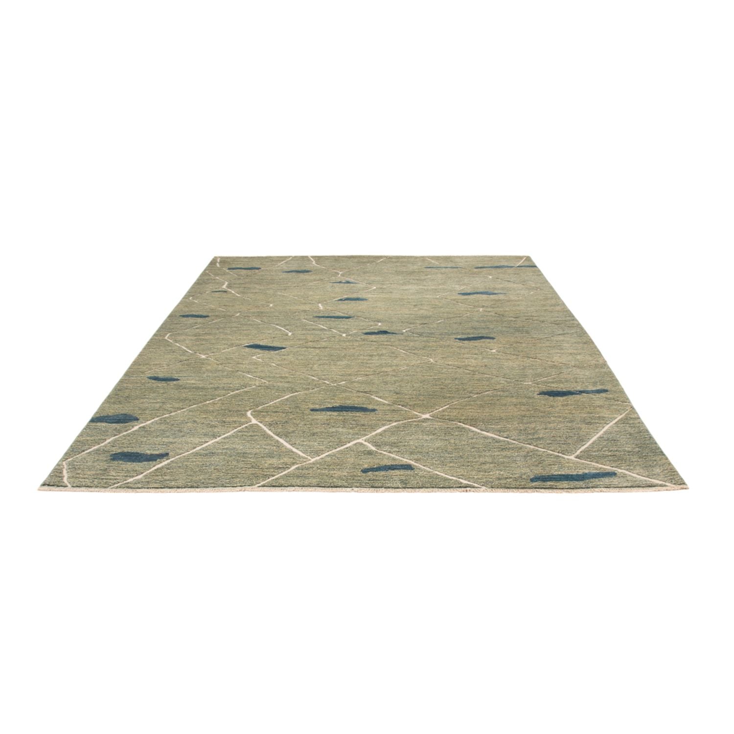 Berber tæppe - 300 x 256 cm - lysegrøn