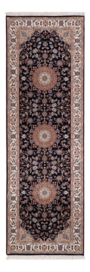 Løber Orientalsk tæppe - Nain - Indus - 253 x 81 cm - mørkeblå