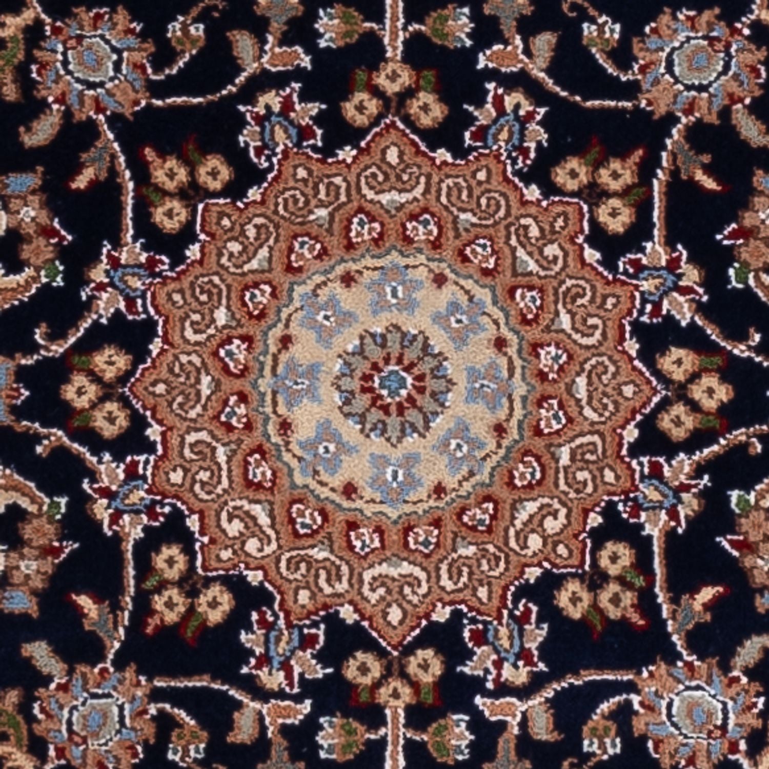 Løber Orientalsk tæppe - Nain - Indus - 253 x 81 cm - mørkeblå