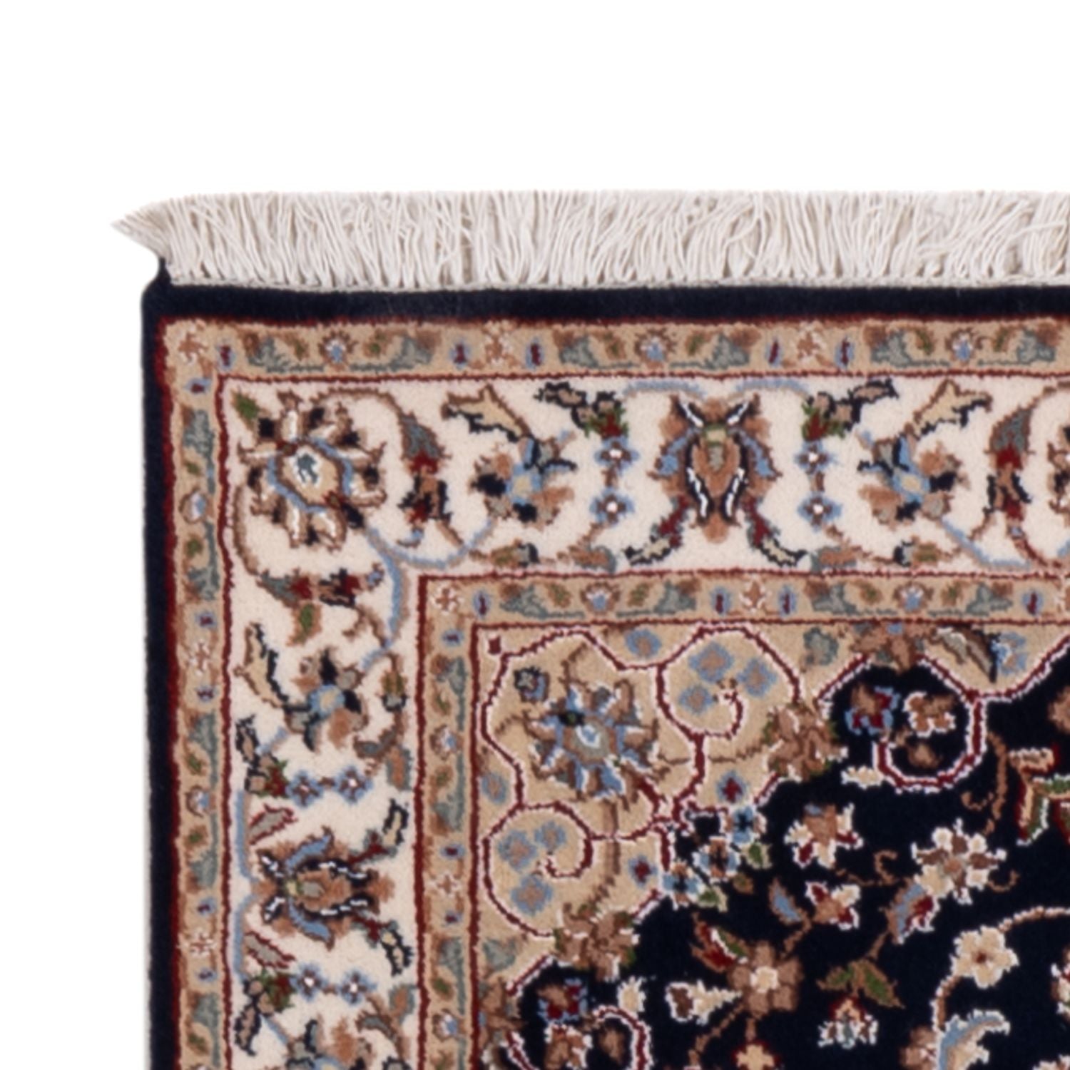 Løber Orientalsk tæppe - Nain - Indus - 253 x 81 cm - mørkeblå