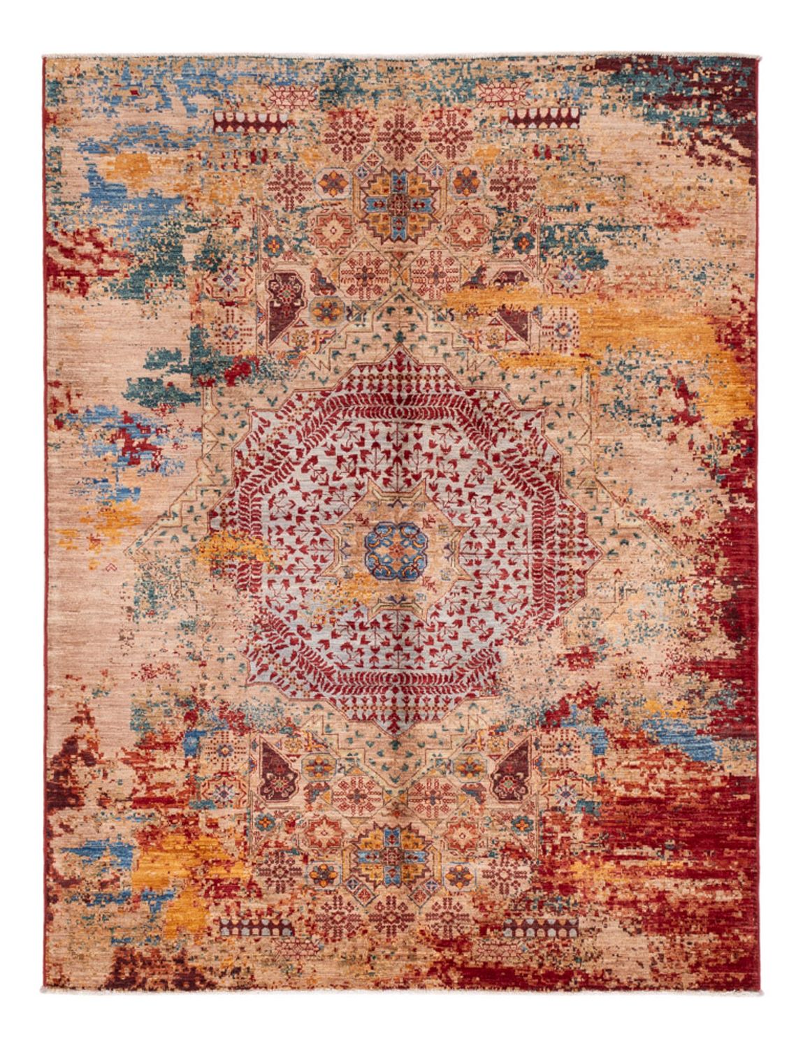 Designer tæppe - 201 x 152 cm - flerfarvet