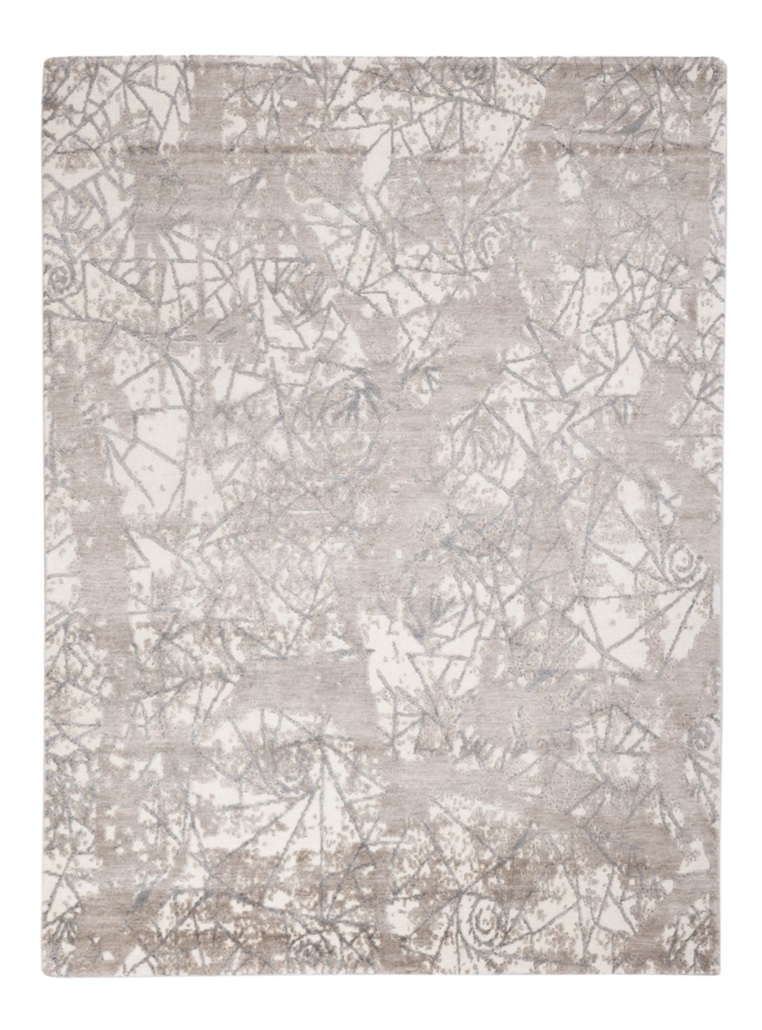 Designer tæppe - 206 x 154 cm - sølv