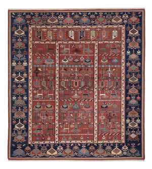 Kelim-tæppe - orientalsk - Soumak firkantet  - 205 x 192 cm - rust