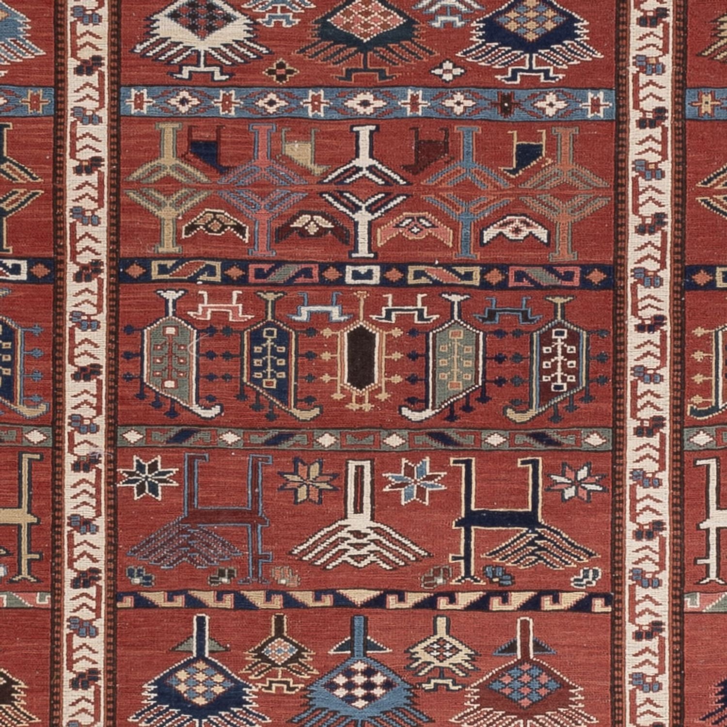Kelim-tæppe - orientalsk - Soumak firkantet  - 205 x 192 cm - rust