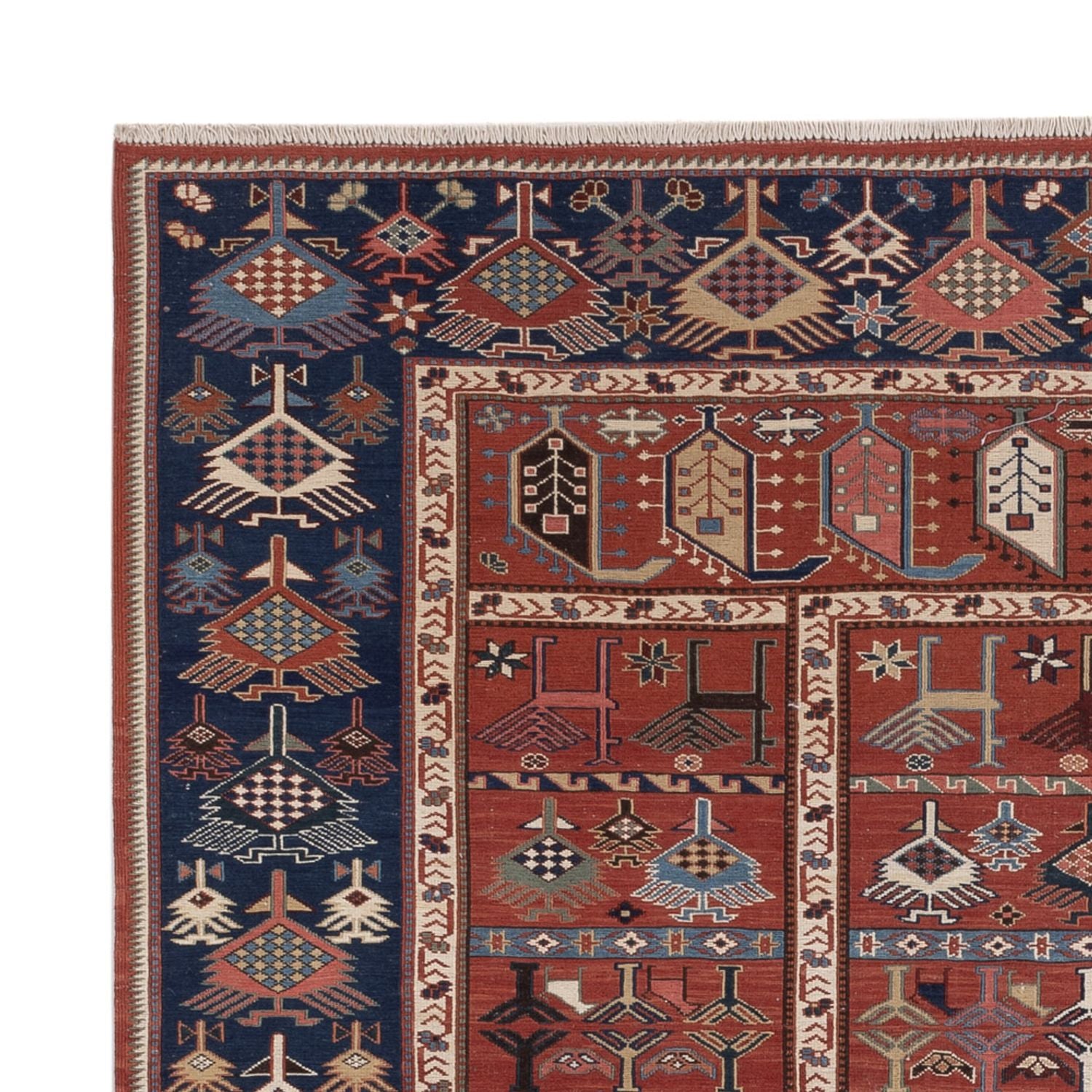 Kelim-tæppe - orientalsk - Soumak firkantet  - 205 x 192 cm - rust