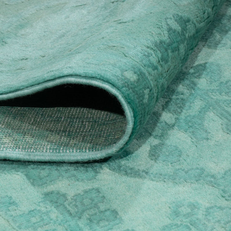 Designer tæppe - 196 x 156 cm - turkis