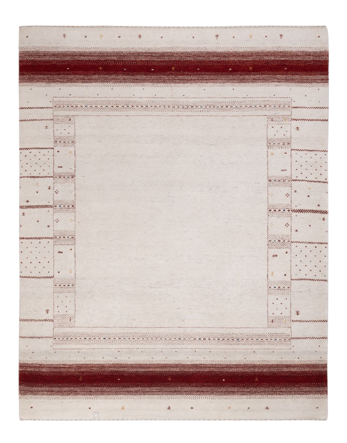 Gabbeh-tæppe - Loribaft Indus - 190 x 148 cm - hvid